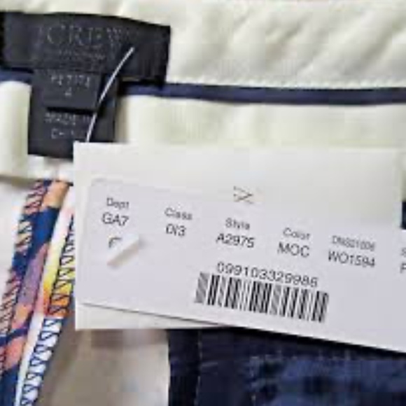 NWT J.Crew Collection Cafe Capri Midnight Ocean Antique Floral Pants 6 - Picture 5 of 5